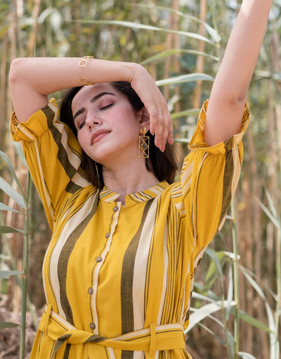 Yellow Striped Dress