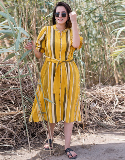Yellow Striped Dress