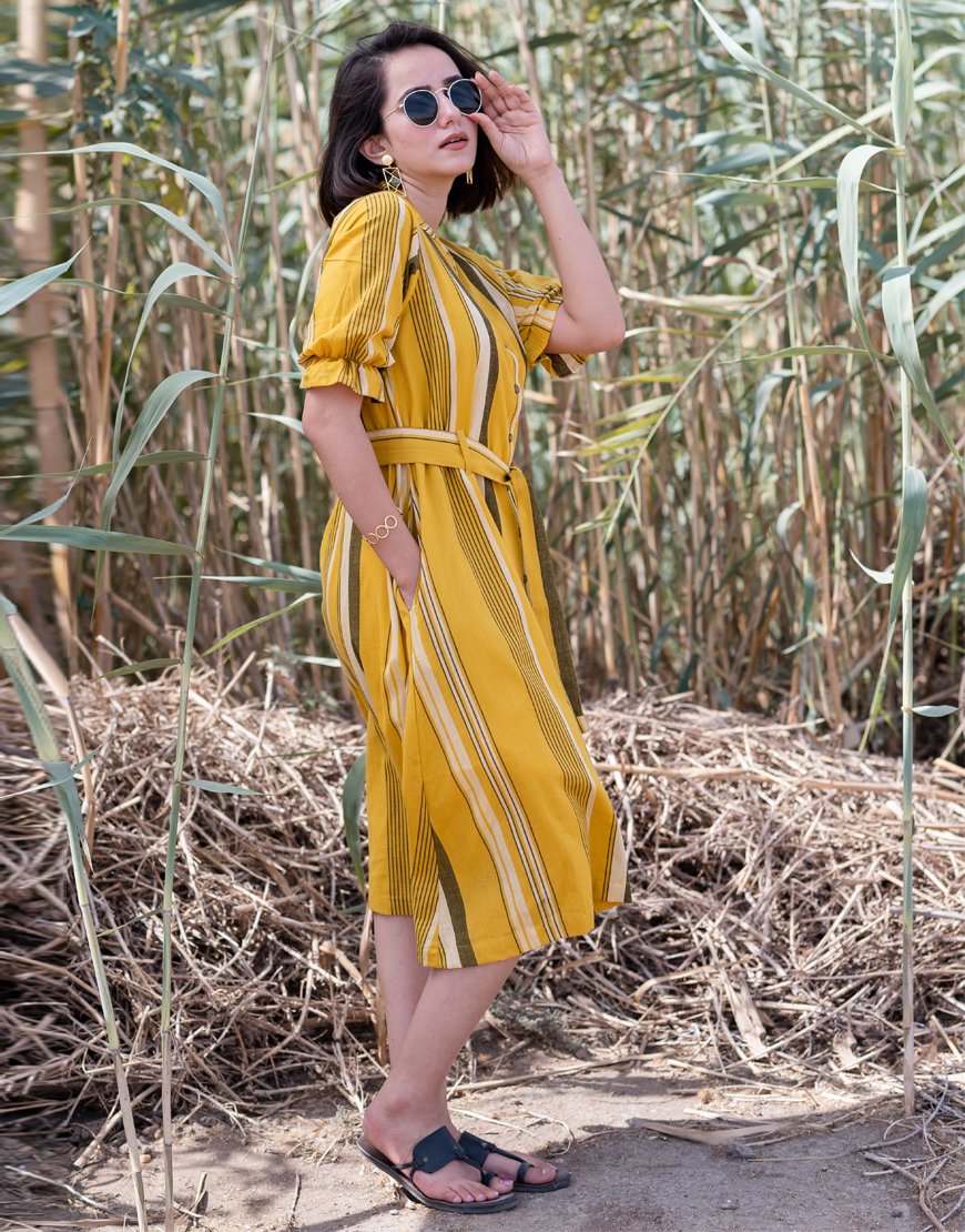 Yellow Striped Dress